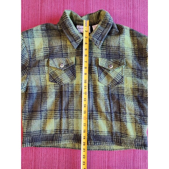 Vintage Phenomenom Womens Wool Jacket Green Plaid Size Large L Full Zip RARE - Picture 14 of 16